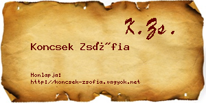Koncsek Zsófia névjegykártya